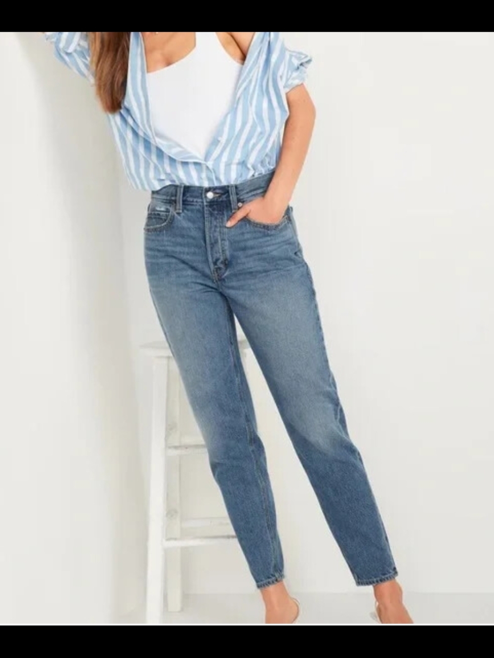 Old Navy High-Rise Button Fly Slouchy Taper Jeans Size 10
